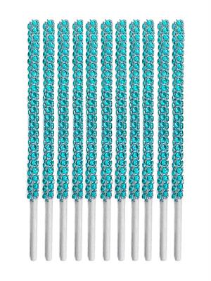 Taşlı Kürdan Cupcake Kürdanı Taşlı Cake Pops Çubuğu Mavi 12li