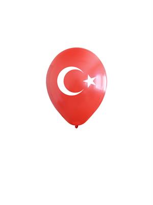 Türk Bayrağı Ay Yıldız Baskılı Balon – Kalisan Milli Bayram Balonu 10lu