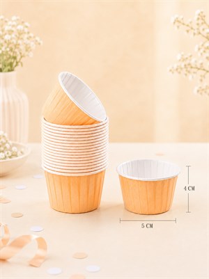 Turuncu Cupcake Muffin Kapsülü – Kek Sunum Kalıbı 50li 