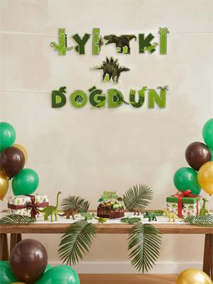Vahşi Jurassic Parti Temalı iyi Ki Doğdun Yazı Harf Banner 