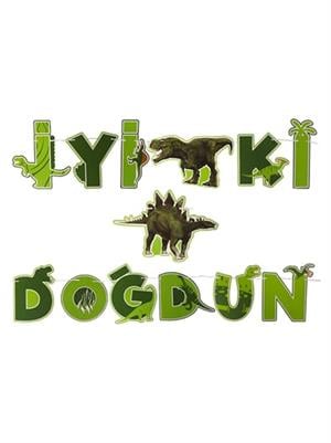 Vahşi Jurassic Parti Temalı iyi Ki Doğdun Yazı Harf Banner 