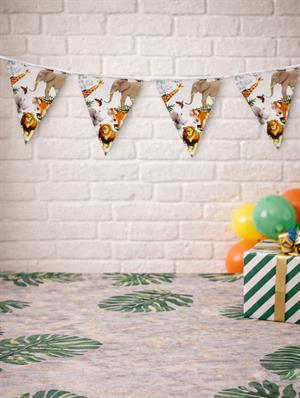 Wild Safari Temalı Flama Bayrak Asılabilir Doğum Günü Süsü