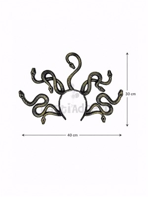 Yılan Figürlü Medusa Parti Tacı – Cadılar Bayramı Parti Aksesuarı