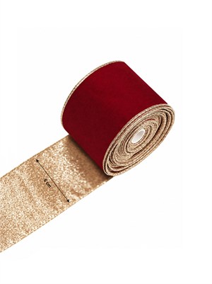 Yılbaşı Ağaç Süsü Bordo Kadife Kurdele 6 cm  –  Dekoratif Hediye Paketleme Kurdelesi