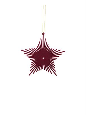 Yılbaşı Ağaç Süsü Kadife Yıldız Dekoratif Süs Bordo 13 cm