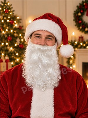 Yılbaşı Beyaz Noel Baba Sakalı – Lastikli Takma Sakal Parti Aksesuarı