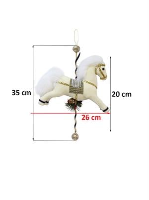 Yılbaşı Dekor Süsü Altn Şerit Detaylı Dekoratif Atlı Karınca Ağaç Süsü 20 cm