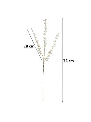 Yılbaşı Dekoru Altın Gövdeli İncili Dekoratif Süs Dalı 75 cm
