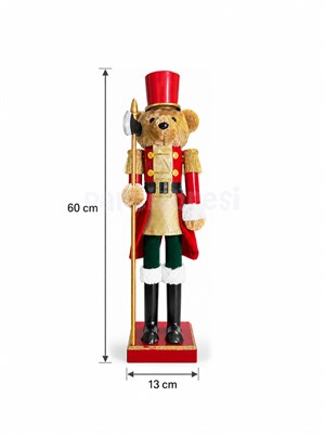 Yılbaşı Dekoru Ayı Figürlü Fındıkkıran 60 cm