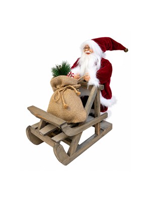 Yılbaşı Dekoru Çuvallı Kızaklı Noel Baba 32 cm