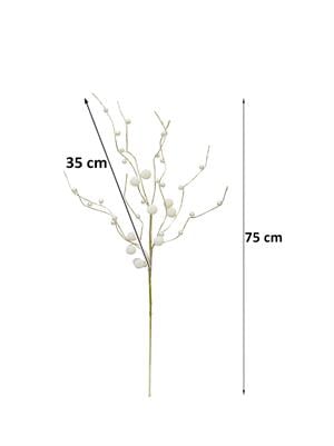 Yılbaşı Dekoru İnci Top Detaylı Dekoratif Dal Süsü 75 cm