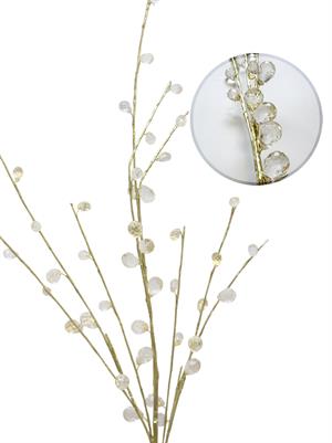 Yılbaşı Dekoru Kristal Boncuklu Altın Dekoratif Dal Süs 84 cm