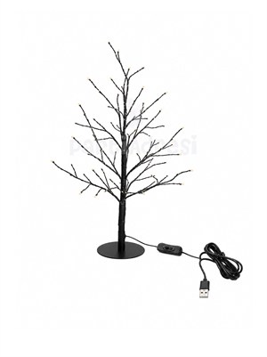 Yılbaşı Dekoru LED Işıklı Tel Ağaç 60 cm – Dekoratif Masa Süsü