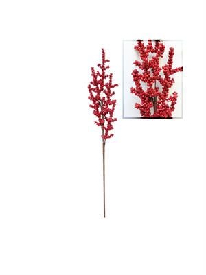 Yılbaşı Dekoru Minik Meyveli Kokina Berry Yapay Dal Kırmızı 58 cm 