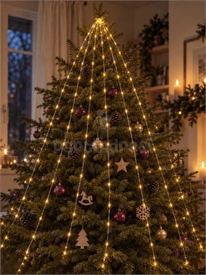 Yılbaşı Dekoru USB Demet Işık Günışığı 300 LED 2 Metre 8 Fonksiyonlu Ağaç Süsü