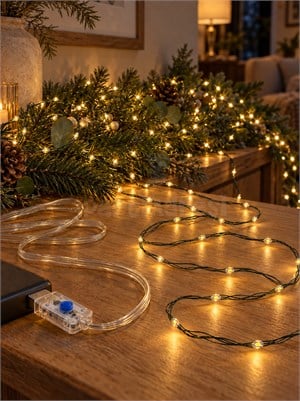 Yılbaşı Dekoru USB Işık - Günışığı 300 LED 10 Metre 8 Fonksiyonlu Ağaç Süsü