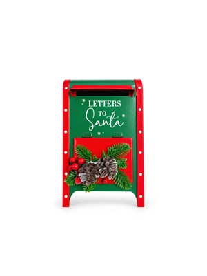 Yılbaşı Dekoru Yeşil Kırmızı Noel Baba Posta Kutusu 25 cm