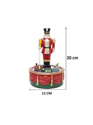 Yılbaşı Hediyelik Dekor Süsü Hareketli Işıklı Müzikli Fındıkkıran 20 cm