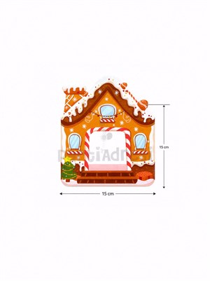 Yılbaşı Temalı Kurabiye ve Şekerleme Poşeti Şeffaf Pencereli 15 cm 5li