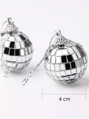 Yılbaşı Topları Aynalı Disko Topu Çam Ağacı Süsleri Gümüş 4 cm 6lı