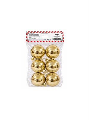 Yılbaşı Topları Çam Ağacı Süsleri Altın Rengi 6 cm 6lı