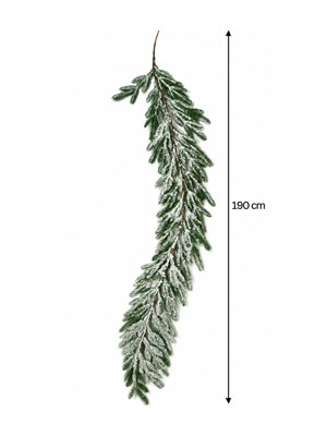 Yılbaşı Yapay Karlı Çam Garland Dekor 190 cm – Yeşil Çam Dalı Şömine ve Kapı Süsü