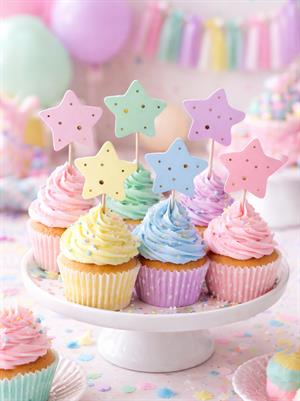 Yıldız Kürdan Makaron Renkler 10Lu