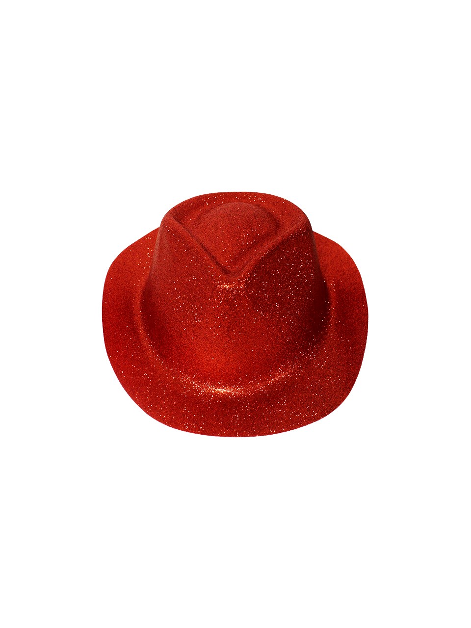 Yılbaşı Parti Şapkası Simli Fötr Şapka Kırmızı Renk