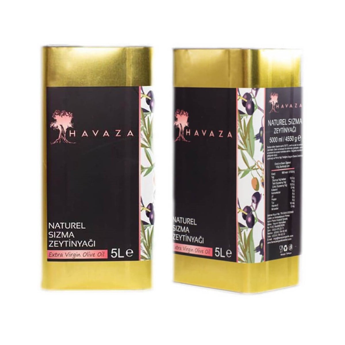 Havaza Naturel Sızma Zeytinyağı Koli 2x5 LT Soğuk Sıkım