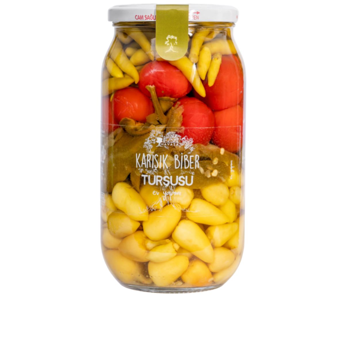 Karışık Biber Turşu 1200 G.(biberiye,jalepon,yakan Biber,kiraz Biber)