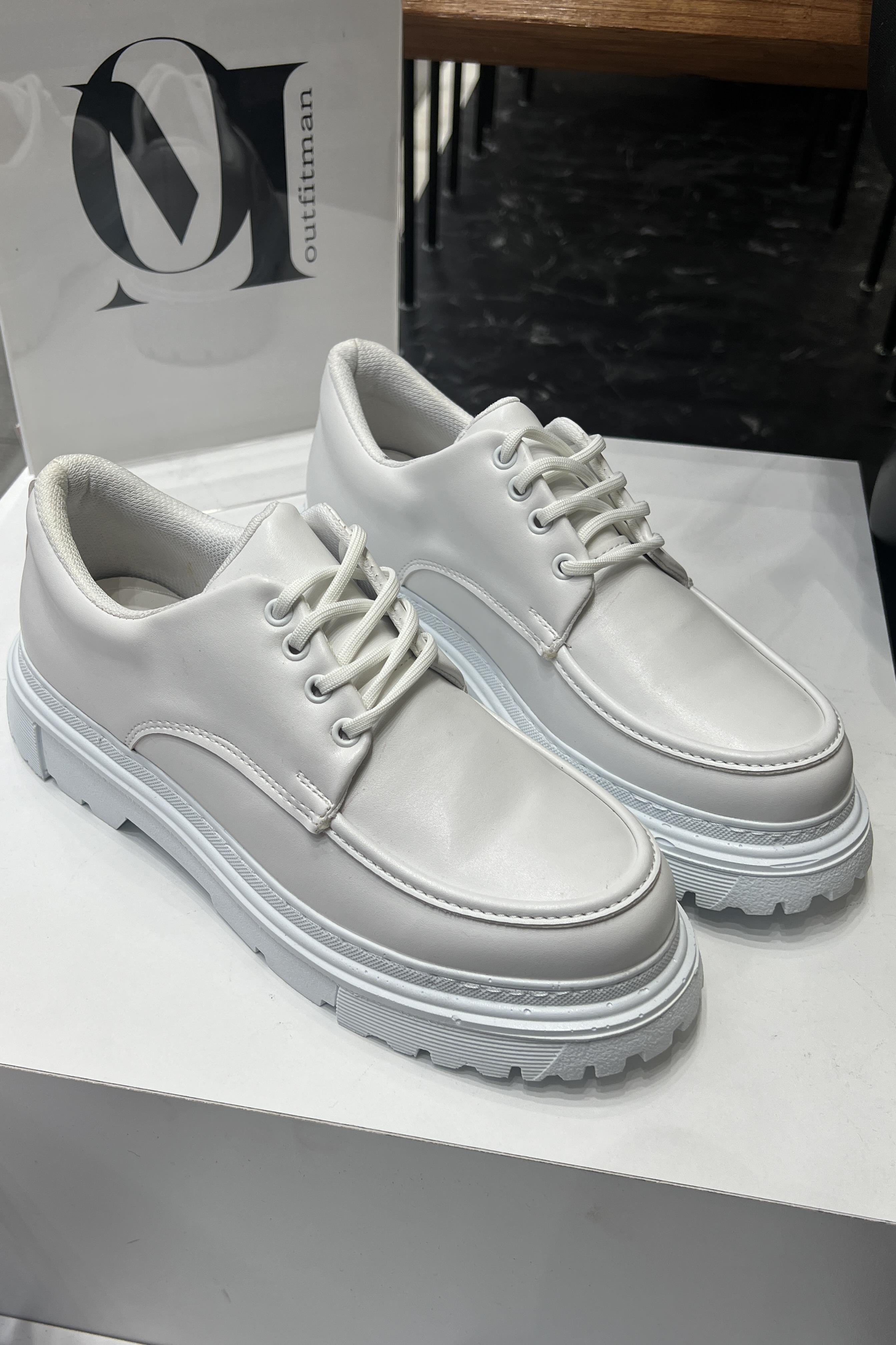 Bağlamalı Makosen  Ayakkabı Beyaz