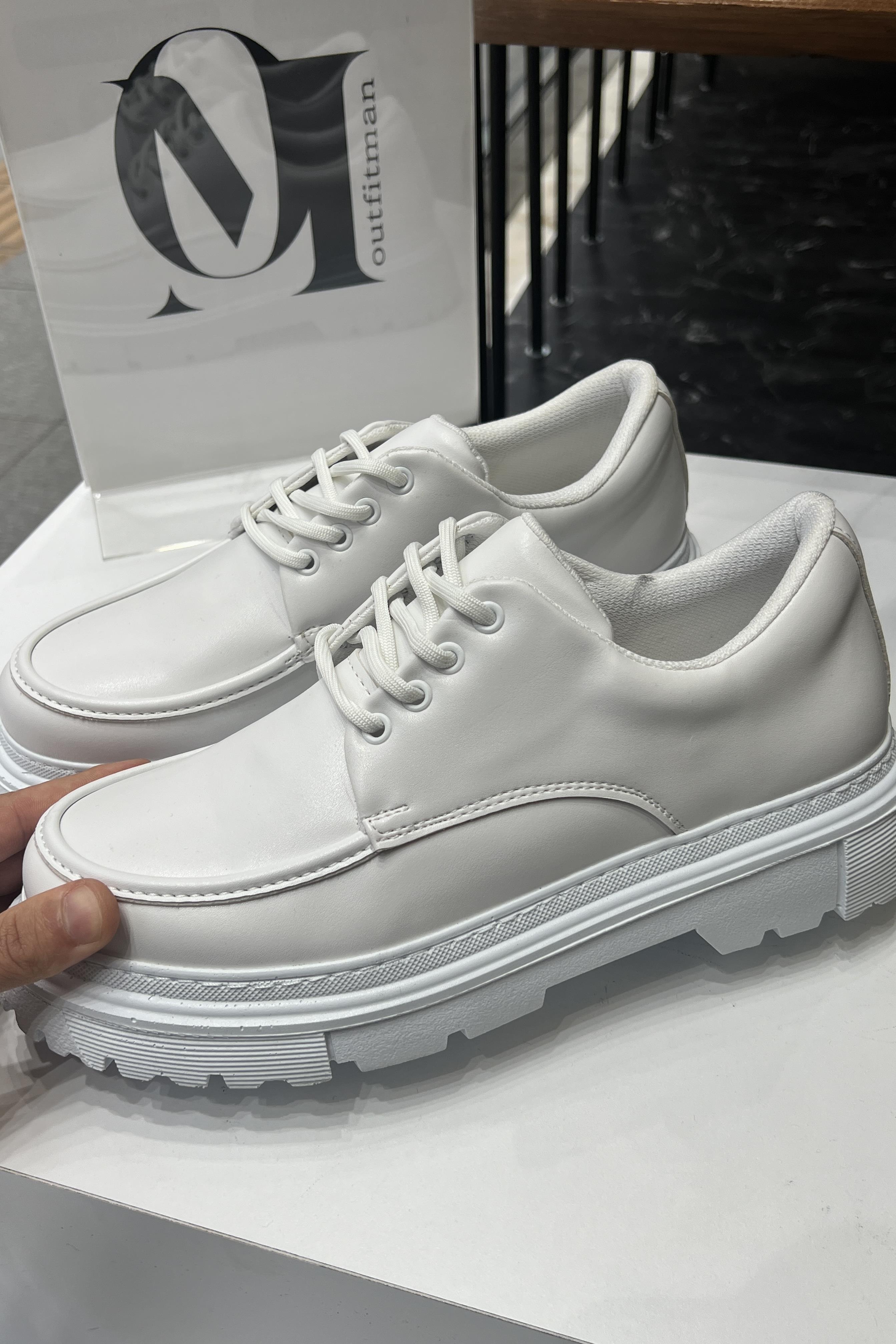 Bağlamalı Makosen  Ayakkabı Beyaz