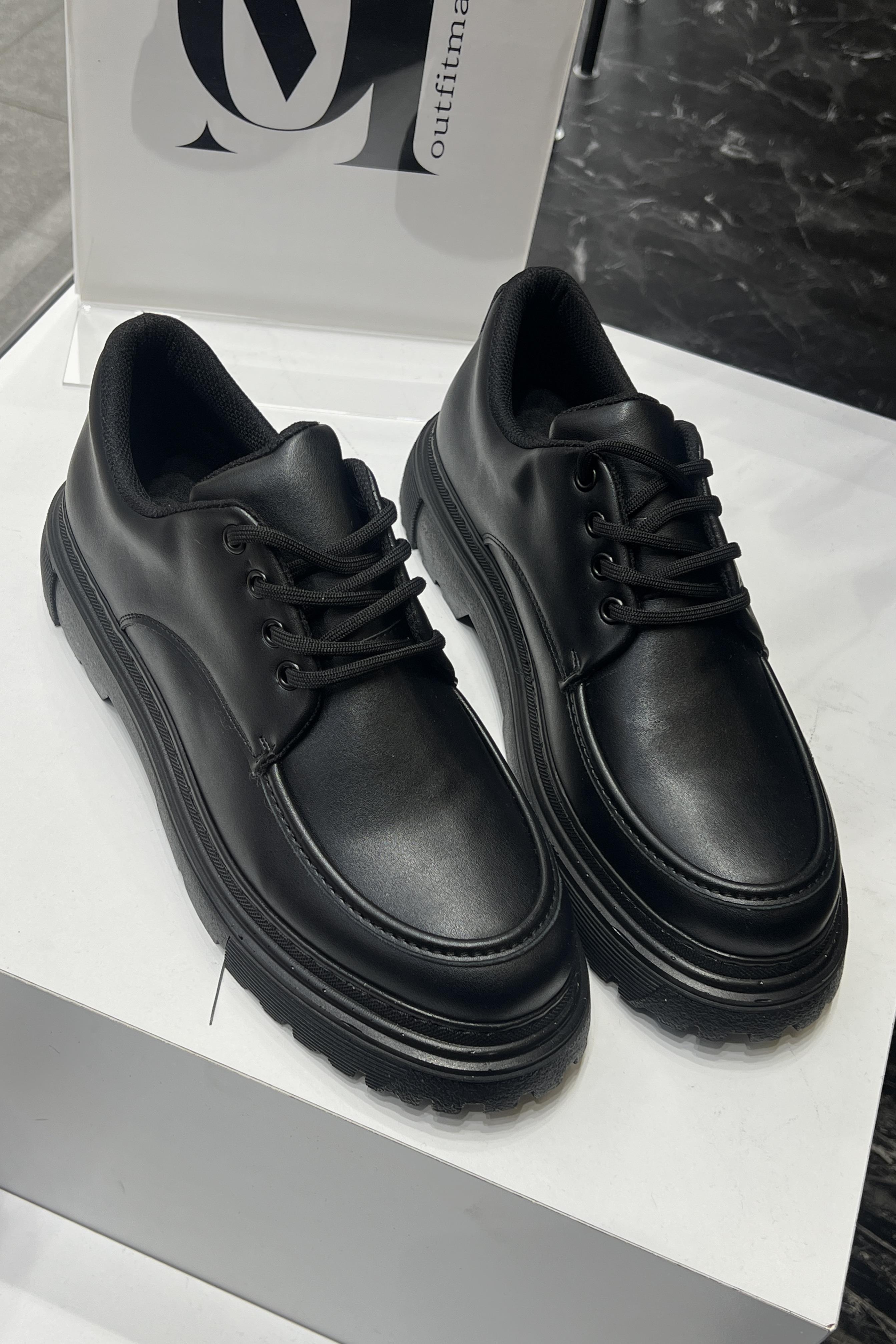 Bağlamalı Makosen  Ayakkabı Siyah