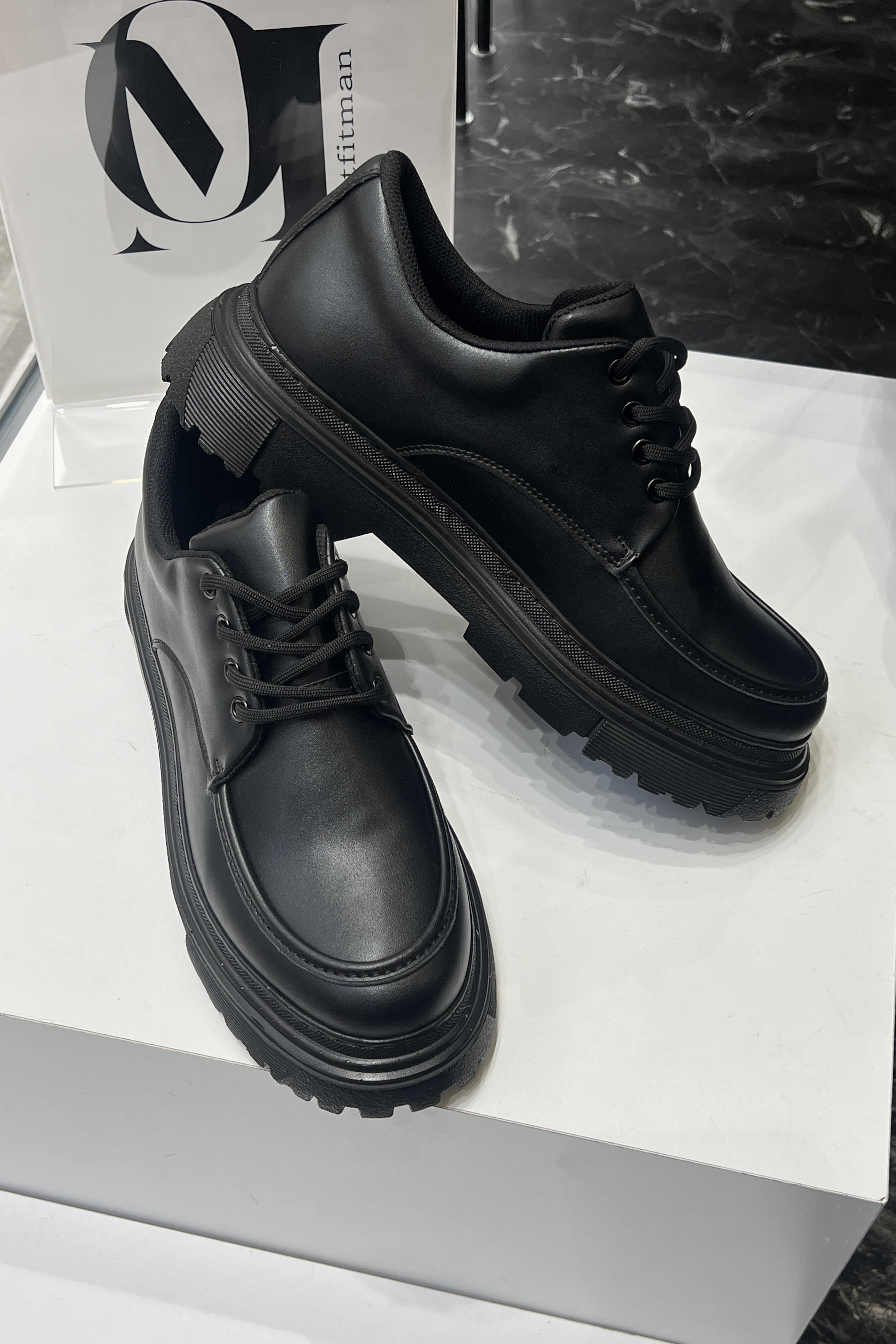 Bağlamalı Makosen  Ayakkabı Siyah