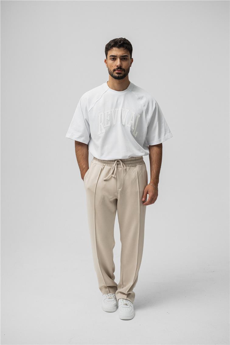 Basic Baggy Eşofman Krem