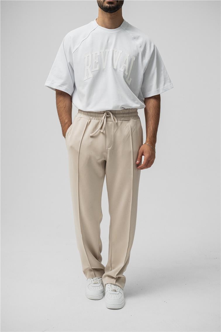 Basic Baggy Eşofman Krem