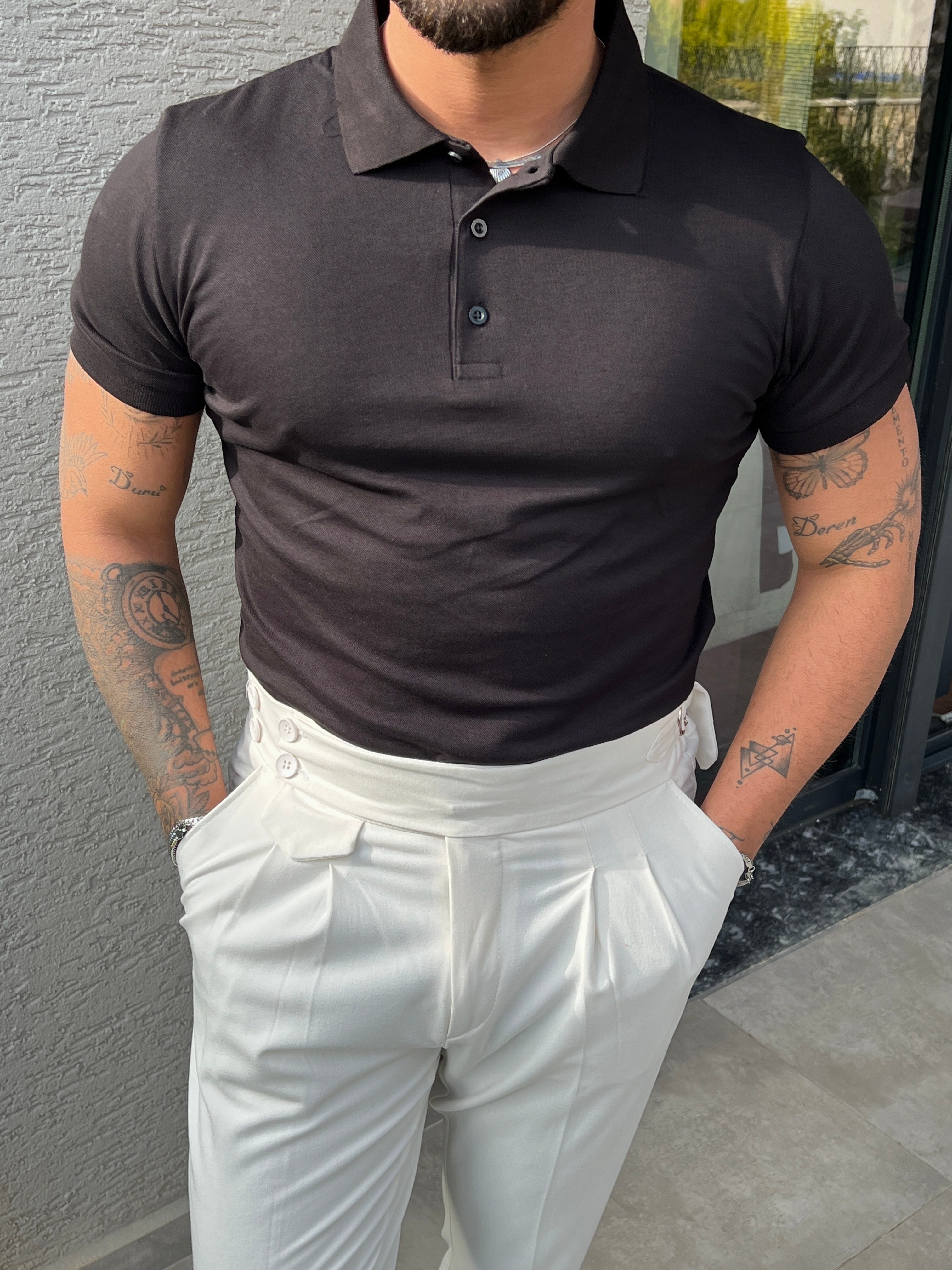 Basic Polo Yaka Tshirt Siyah