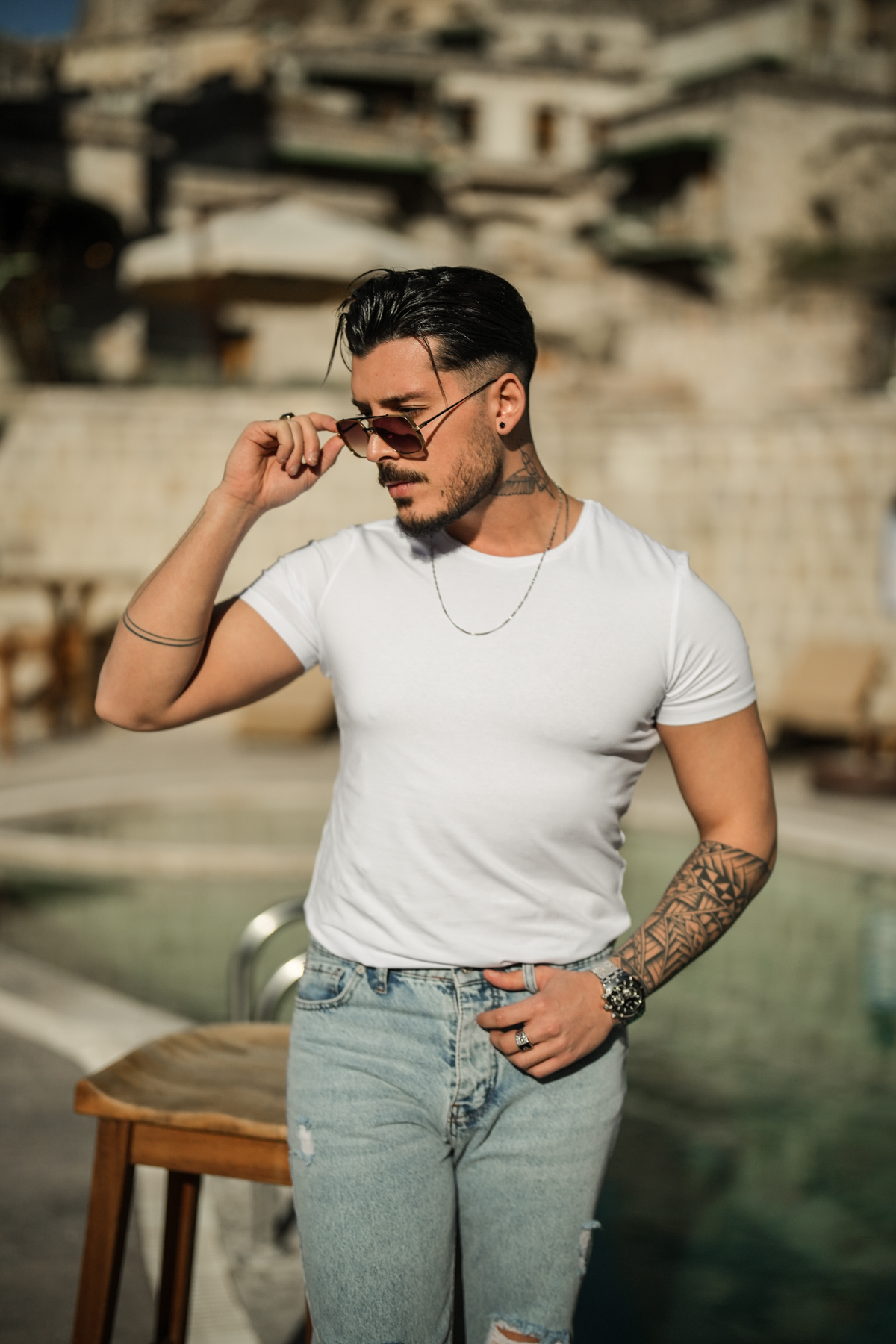 Basic Slim Fit Tshirt Beyaz