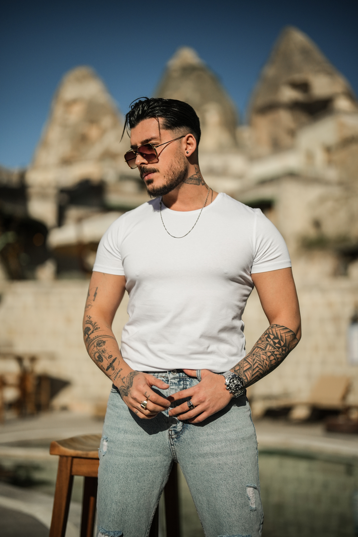 Basic Slim Fit Tshirt Beyaz