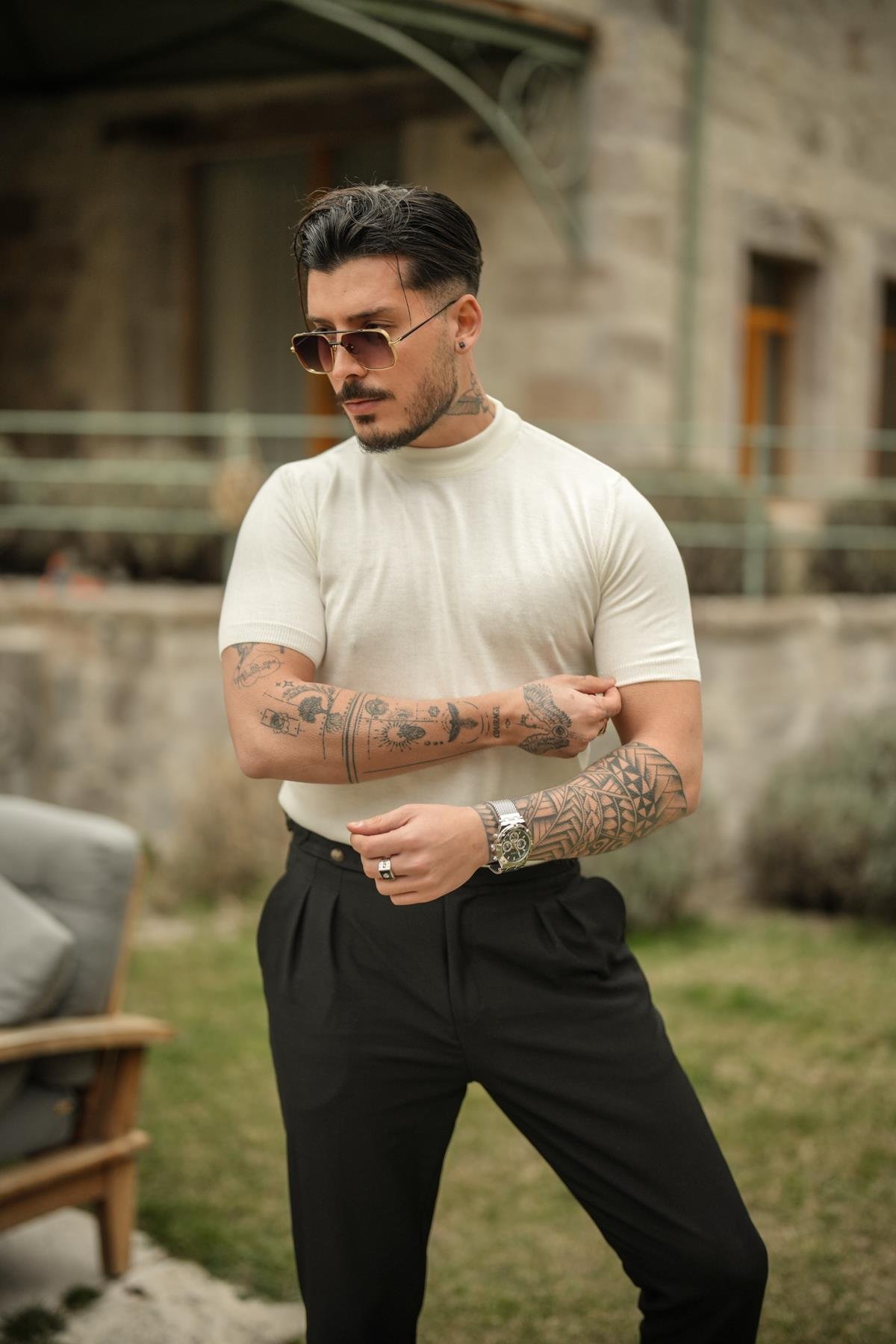 Basic Triko Slim Fit T-Shirt Beyaz