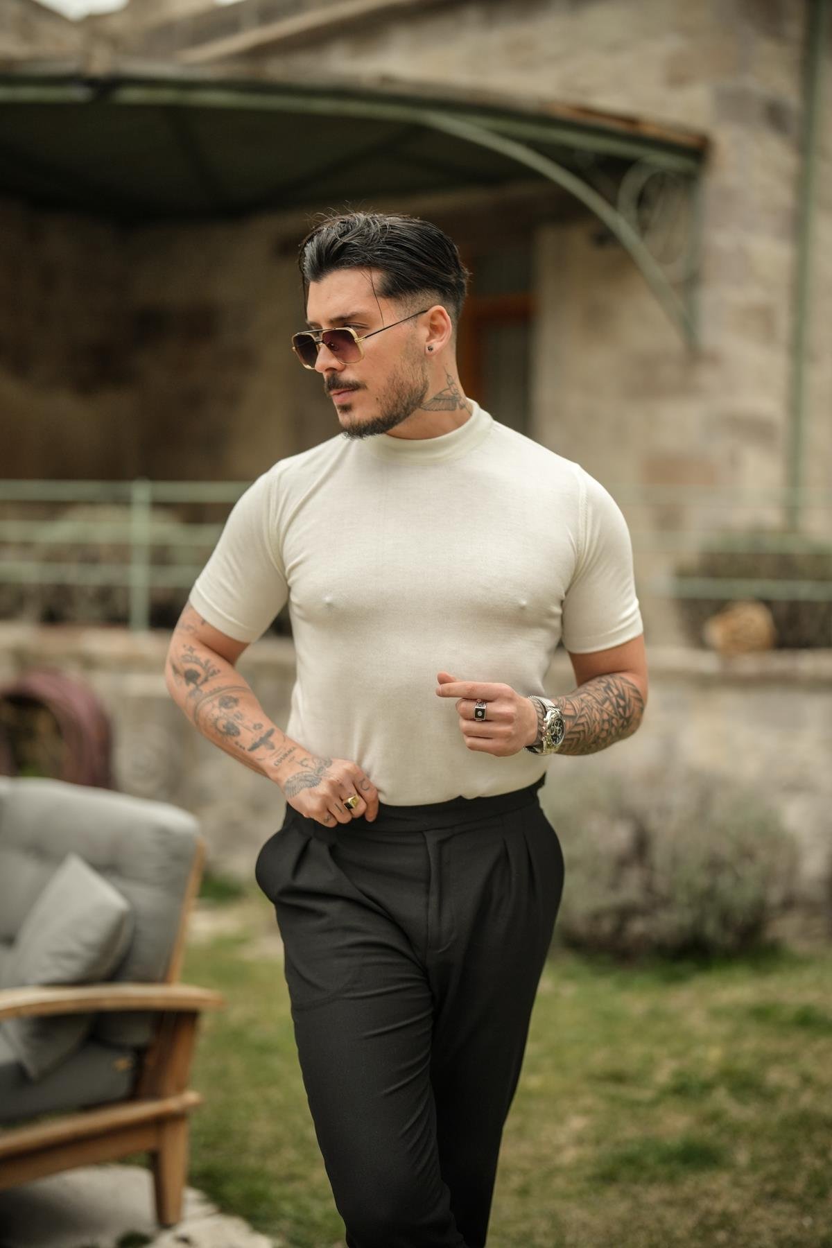 Basic Triko Slim Fit T-Shirt Beyaz