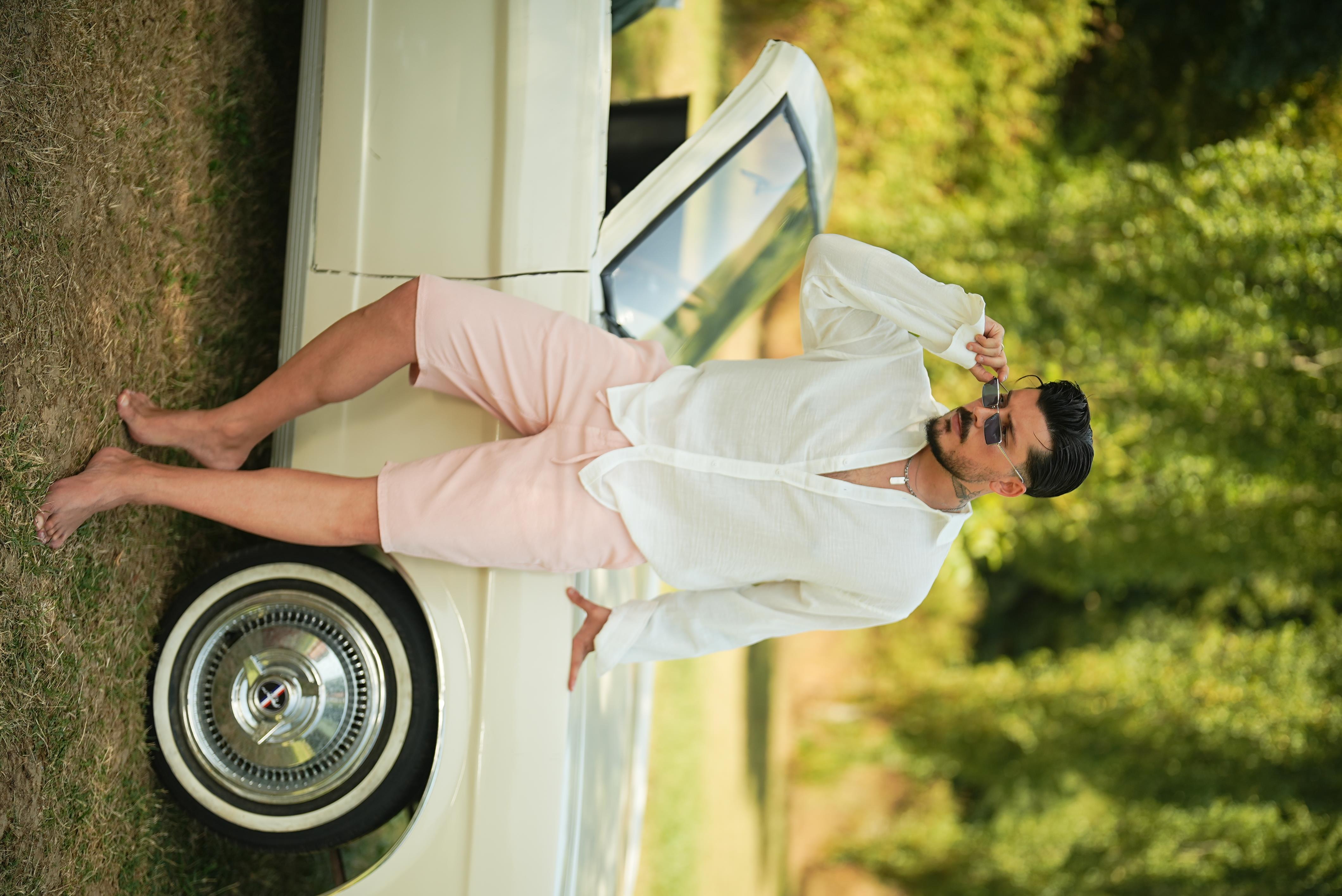 Bermuda Bol Kalıp Şort Somon