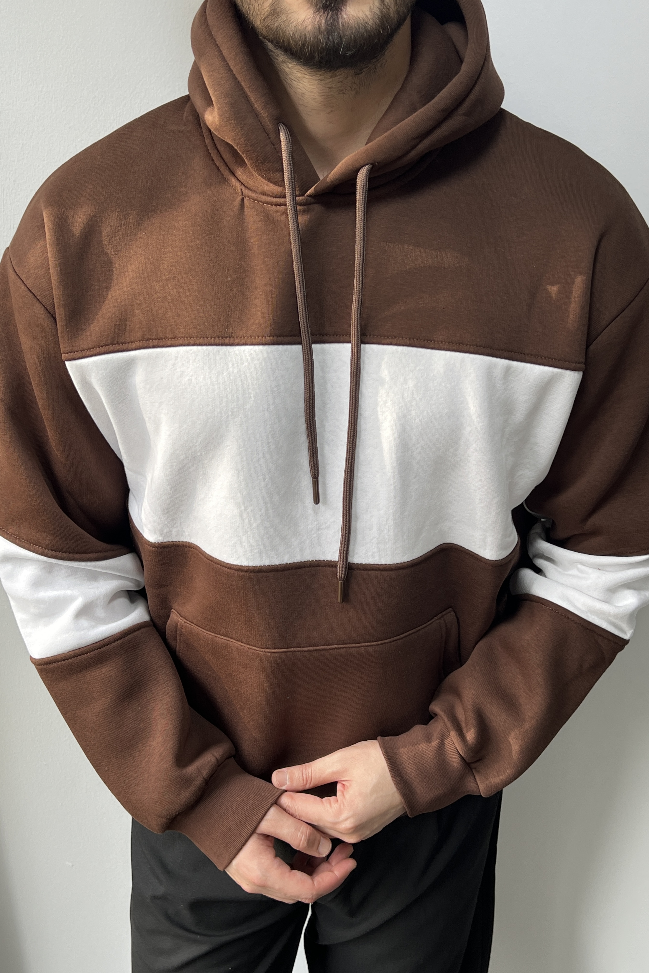 Çizgili Sweatshirt Kahve