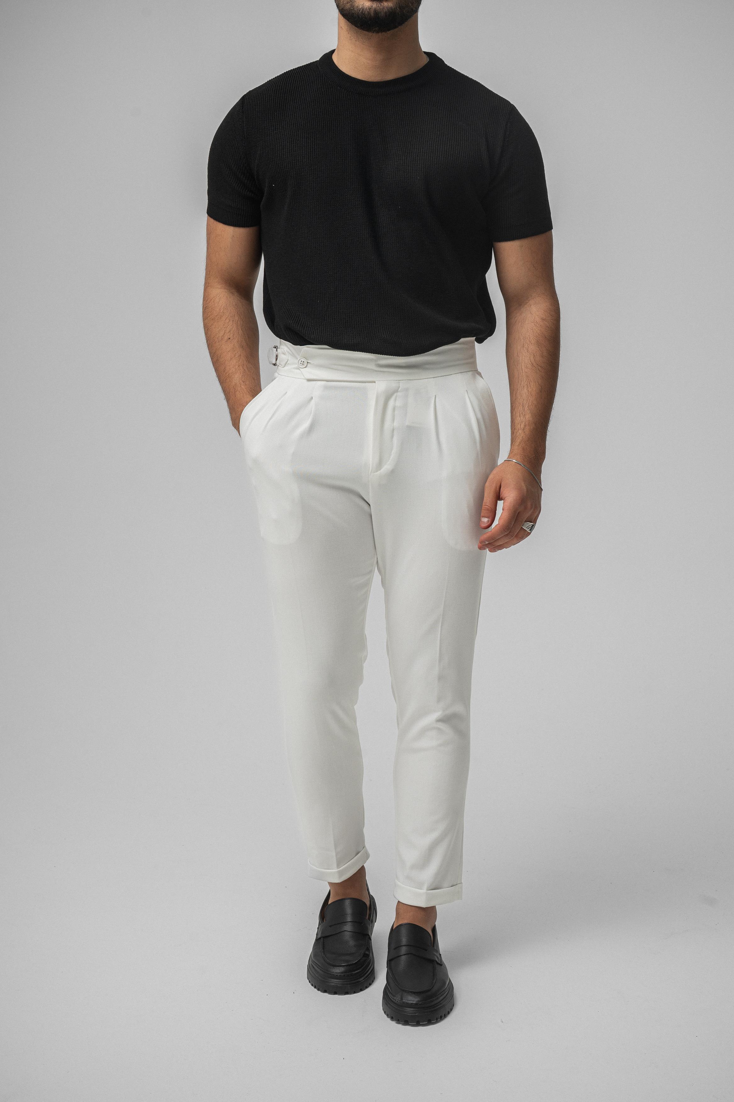 Dar Kalıp Örme T-Shirt Siyah