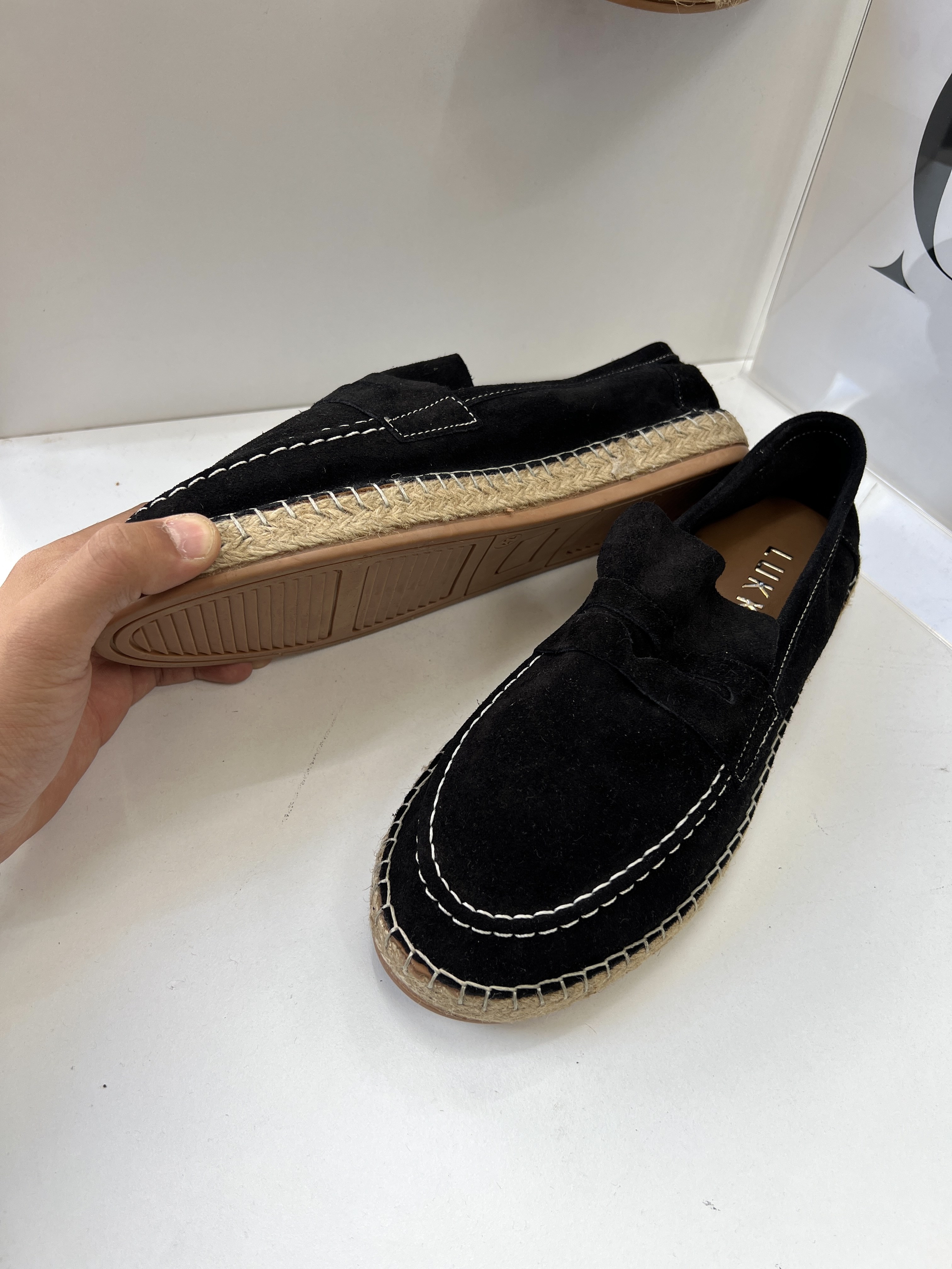 Deri Espadril Ayakkabı Siyah