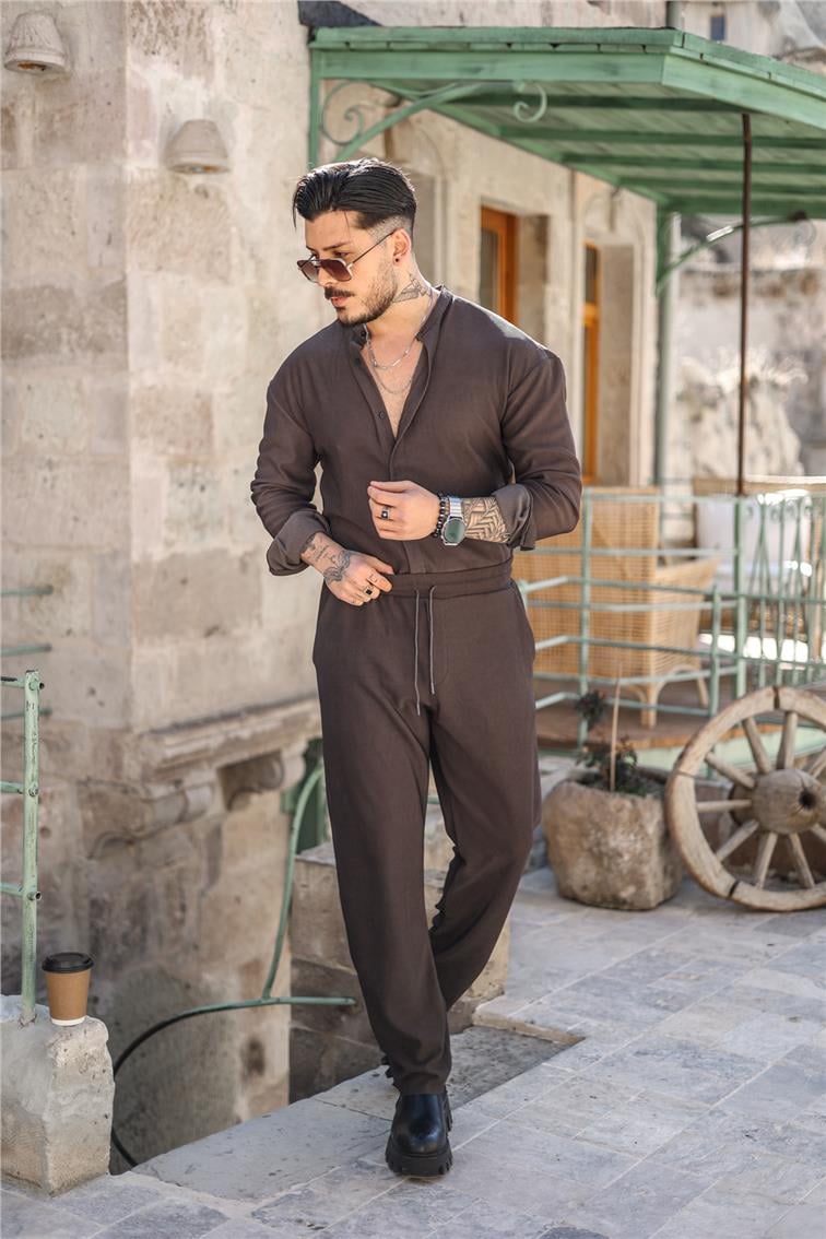 Fitilli Baggy Pantolon Füme