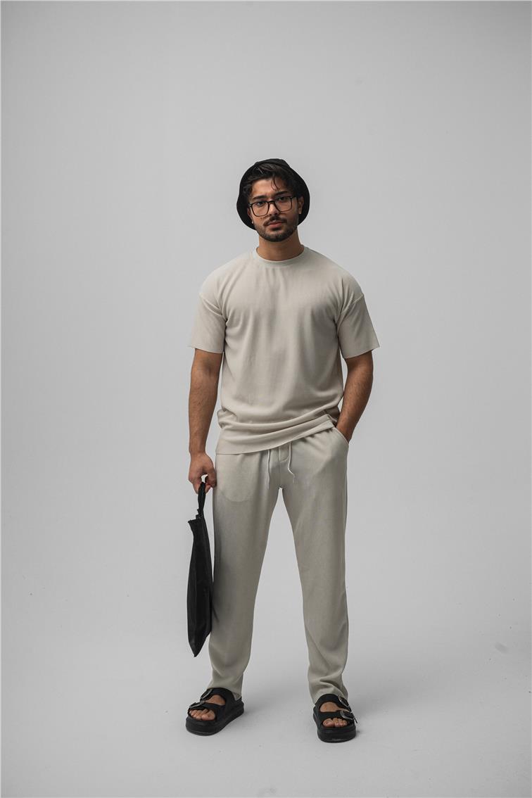 Fitilli Oversize T-Shirt Gri