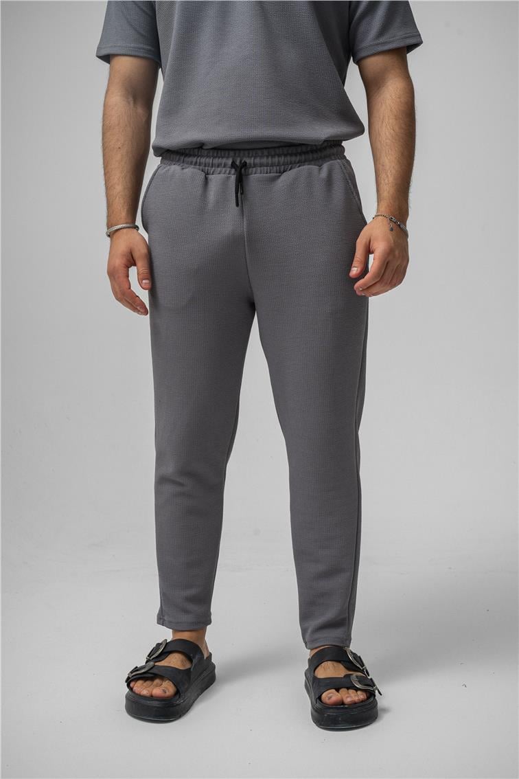 Gizli Kabartma Boyfriend Eşofman Gri