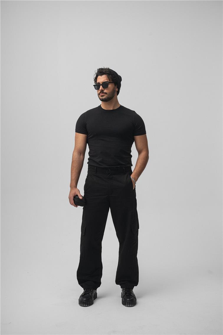 Kargo Cep Baggy Pant. Siyah