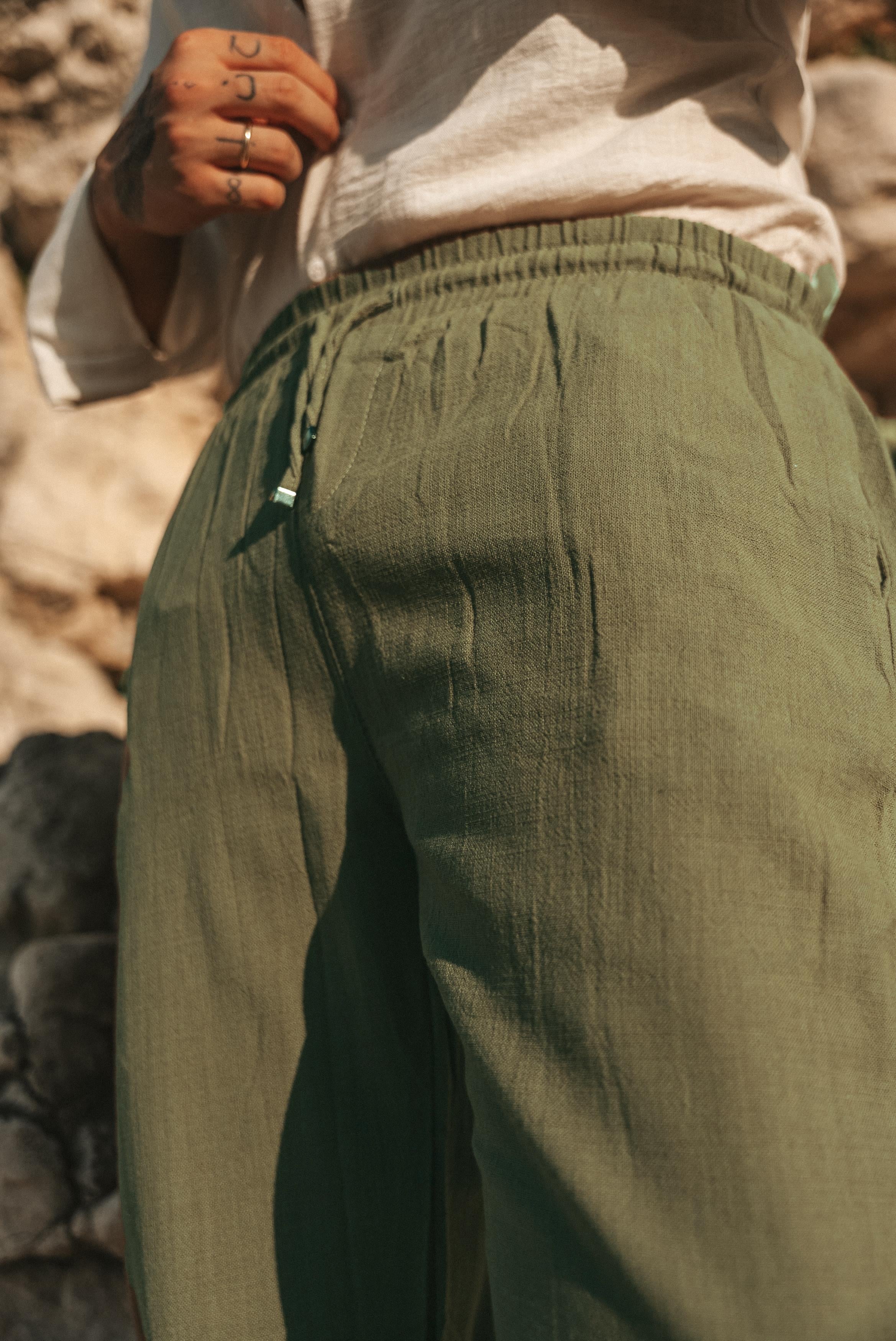 Keten Baggy Pant. Kahve